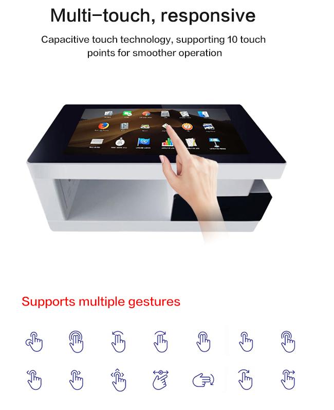 Vrije bevindende Lade 43 duim de binnenlcd interactieve androïde lijst van het het spel slimme touche screen van de systeemkoffie