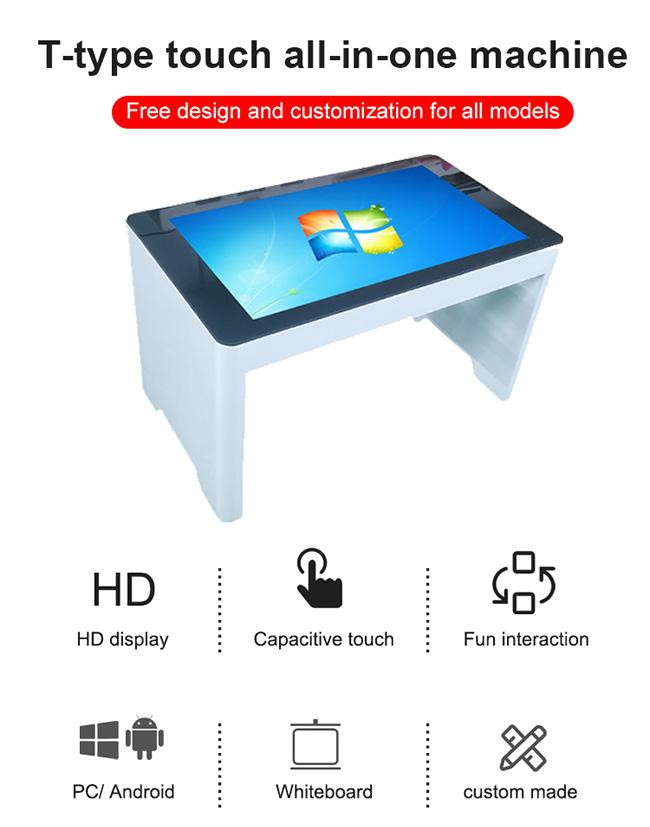 De reclame van van het de Video's de Slimme Touche screen van Kioskenhd Koffietafel   met Capacitieve multi-Aanraking  